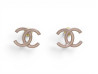 boucles d'oreilles chanel logo cc en metal dore