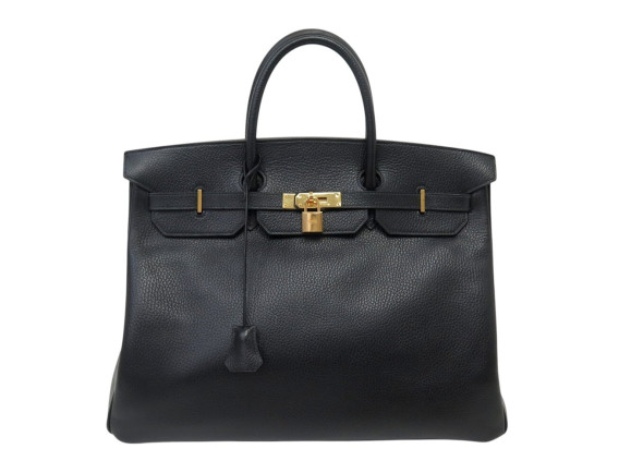 sac a main hermes birkin 40 en noir cuir ardennes 1992