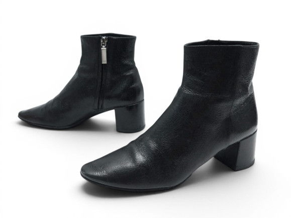 bottines a talons saint laurent 500312 38 en cuir