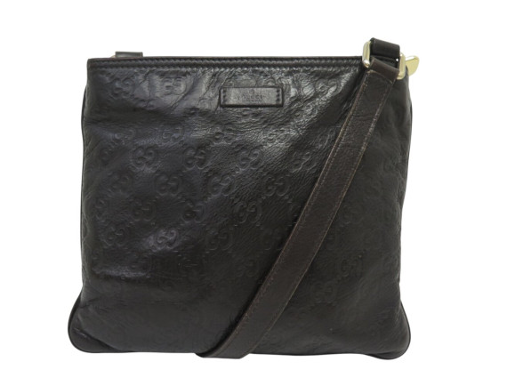 sacoche gucci messenger 201538 cuir guccissima marron