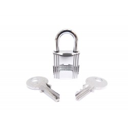 CADENAS HERMES H 117 EN ACIER PALLADIE 2 CLES PR SAC KELLY BIRKIN SILVER PADLOCK