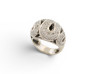 bague dome motif serpent 130 diamants 0.8ct t48 en or