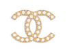 grande broche chanel logo cc strass 2023 en metal