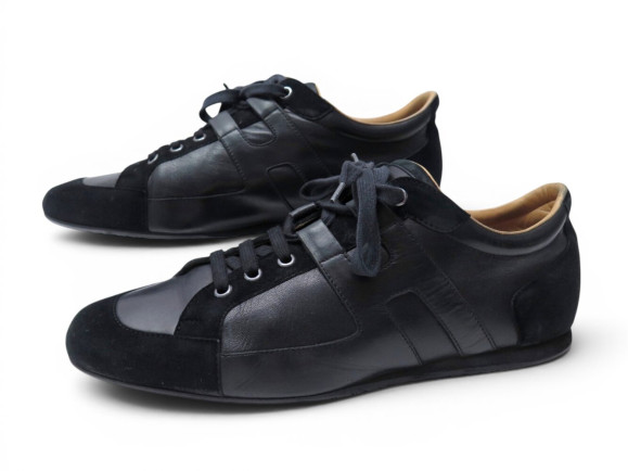 chaussures hermes baskets tie break 43 en cuir et daim