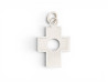 pendentif dinh van croix percee or blanc 18k 2.8g