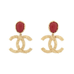  boucles d'oreilles chanel pendantes logo cc