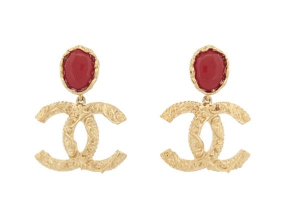 boucles d'oreilles chanel pendantes logo cc
