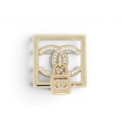 broche chanel carree logo cc cadenas strass 2023 metal