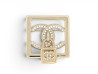 broche chanel carree logo cc cadenas strass 2023 metal
