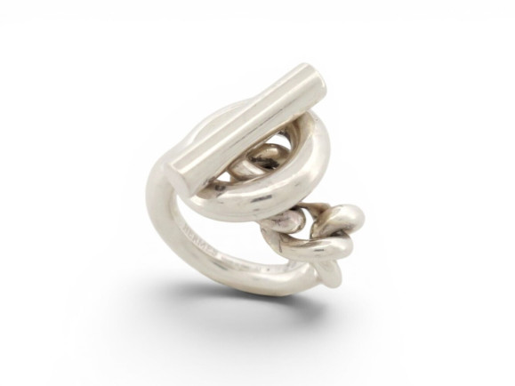 bague hermes croisette gm h104587b t53 argent massif