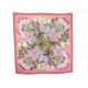 FOULARD HERMES MOTIF FLEURS N. FOULANCHIS CARRE EN SOIE ROSE SILK SCARF 350€