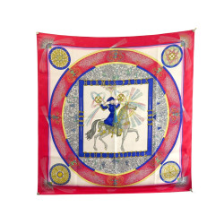 foulard hermes feux d'artifice carre 90 en soie rouge