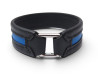 bracelet hermes en cuir bicolore bleu noir t19