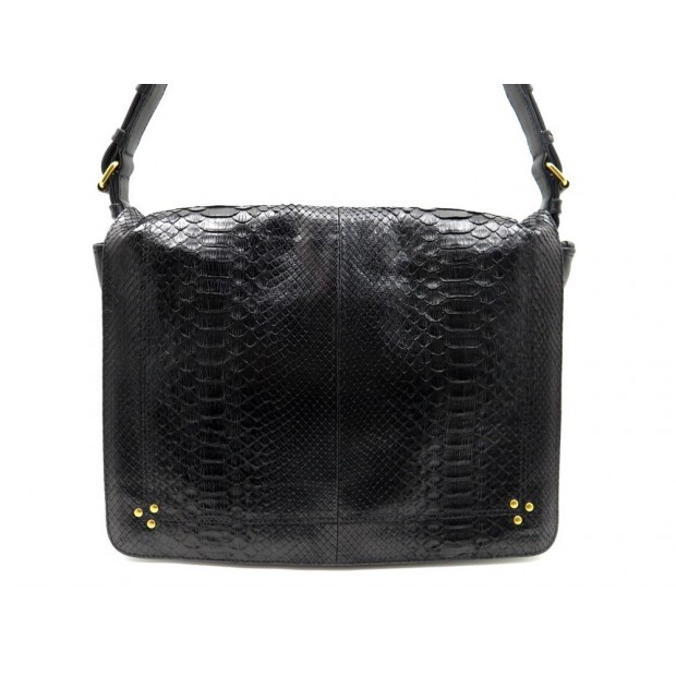 NEUF SAC A MAIN JEROME DREYFUSS ALBERT EN PYTHON NOIR BANDOULIERE HAND BAG 1295€