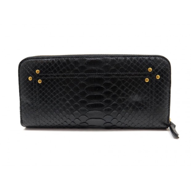 NEUF PORTEFEUILLE JEROME DREYFUSS MALCOM COMPAGNON EN PYTHON NOIR BILLFOLD 490 