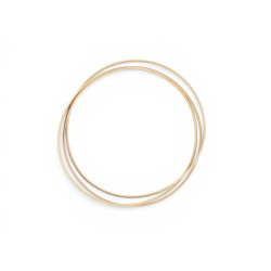 bracelet jonc 3 anneaux 19 cm en ors blanc jaune rose