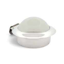  loupe de bureau hermes en metal argente cuir