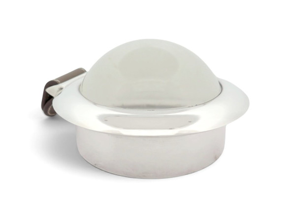 loupe de bureau hermes en metal argente cuir