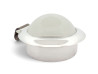 loupe de bureau hermes en metal argente cuir