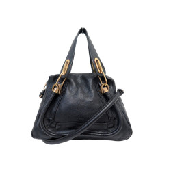 sac a main chloe paraty pm en cuir graine noir