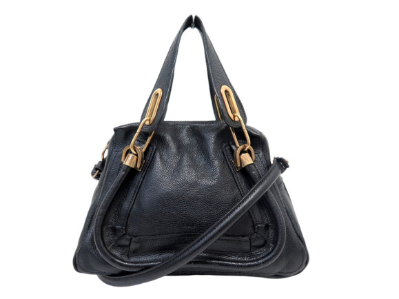 sac a main chloe paraty pm en cuir graine noir