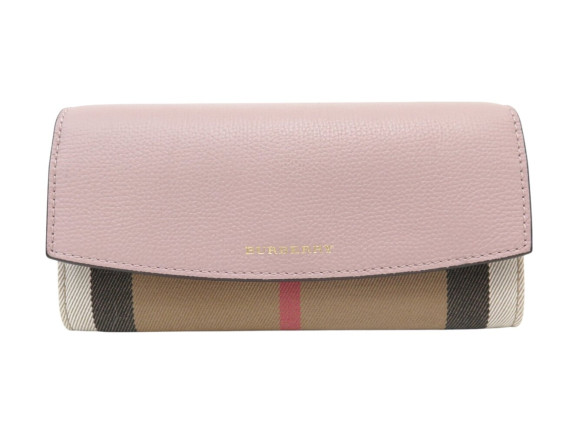  portefeuille burberry continental cuir rose