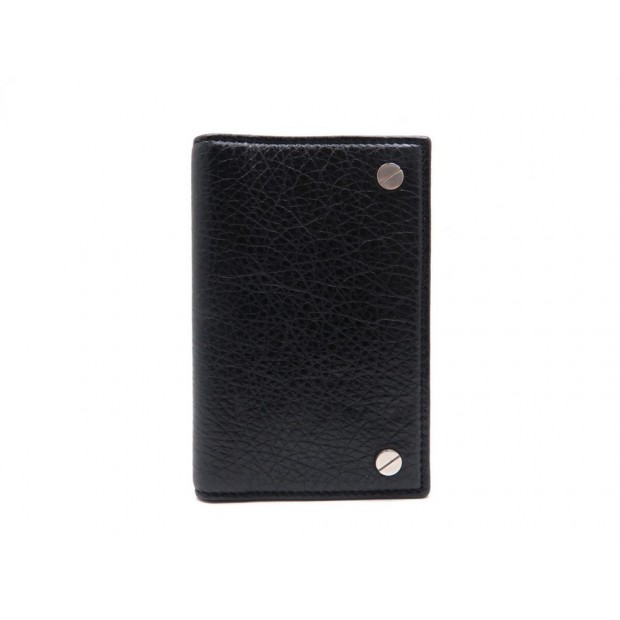 NEUF PORTE CARTES BALENCIAGA ORGANIZER 298761 EN CUIR NOIR CARD HOLDER 185€