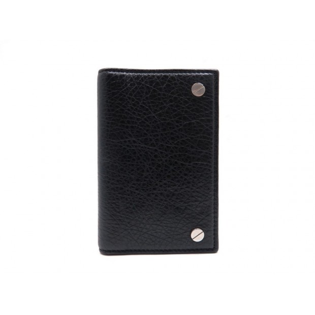 NEUF PORTE CARTES BALENCIAGA ORGANIZER 298761 EN CUIR NOIR CARD HOLDER 185€