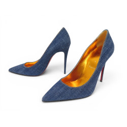  chaussures christian louboutin kate en denim bleu
