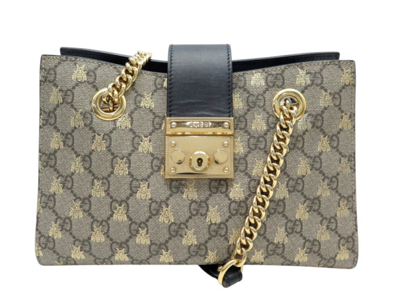 sac a main gucci padlock small chain toile gg supreme