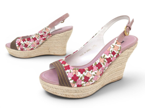 chaussures louis vuitton olivia compensees 37.5 fleurs