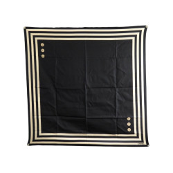  foulard chanel boutons logo cc en soie noir carre