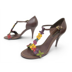 chaussures louis vuitton aubepine t strap fleurs