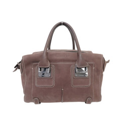  sac a main barbara bui weekend cuir suede marron