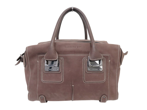  sac a main barbara bui weekend cuir suede marron