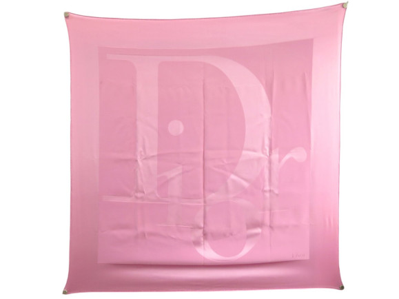 foulard christian dior soie rose 90 logo dior