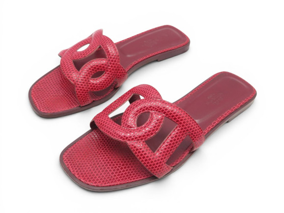 chaussures hermes mules aloha h182210z cuir de lezard
