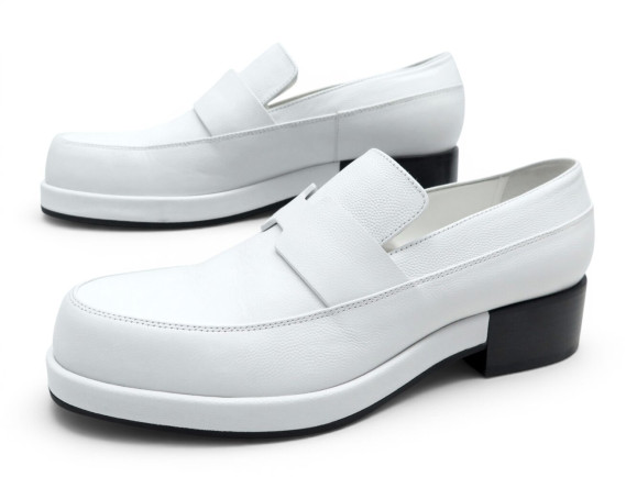 chaussures hermes mocassins klement 39 cuir blanc