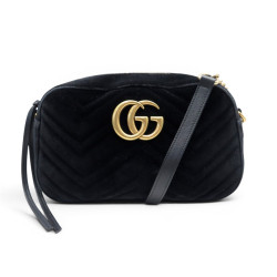 sac a main gucci marmont small 447632 en velours noir
