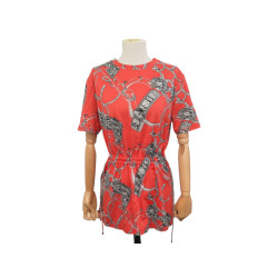 robe tunique hermes imprime mors m 40 en coton rouge