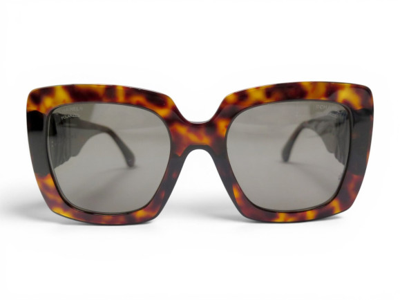 lunettes de soleil chanel logo cc 5474 marron ecailles
