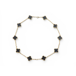 collier van cleef alhambra  onyx 10 motifs or