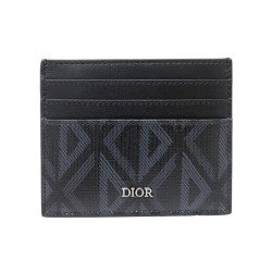  porte cartes dior compact toile diamond noire
