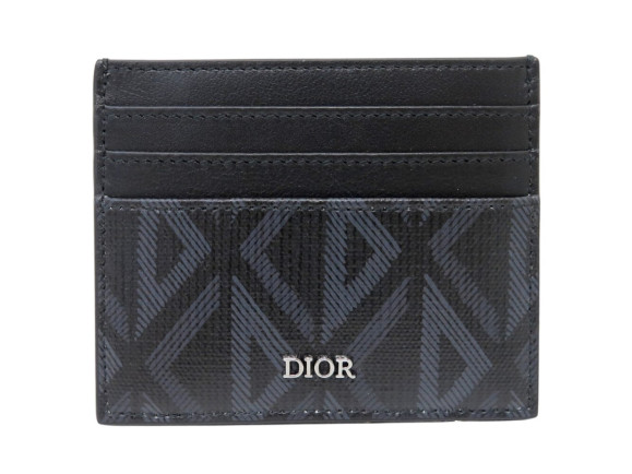 porte cartes dior compact toile diamond noire
