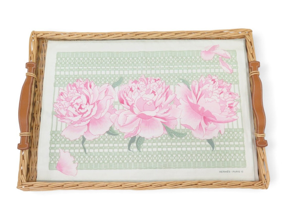 grand plateau hermes les pivoines osier