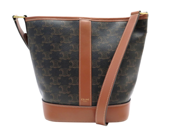 sac a main celine seau pm 191442 en toile triomphe et