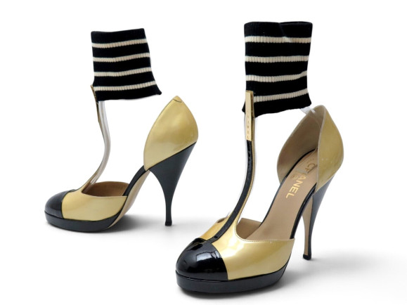 chaussures chanel g25892 escapins a chaussettes 40 en
