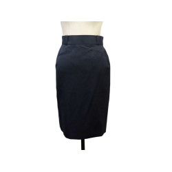  jupe chanel crayon 28478 en laine bleu marine