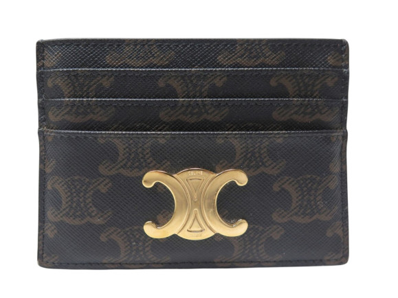 porte cartes celine triomphe toile 10l832cqh marron