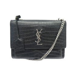 sac a main saint laurent sunset 442906 cuir noir facon
